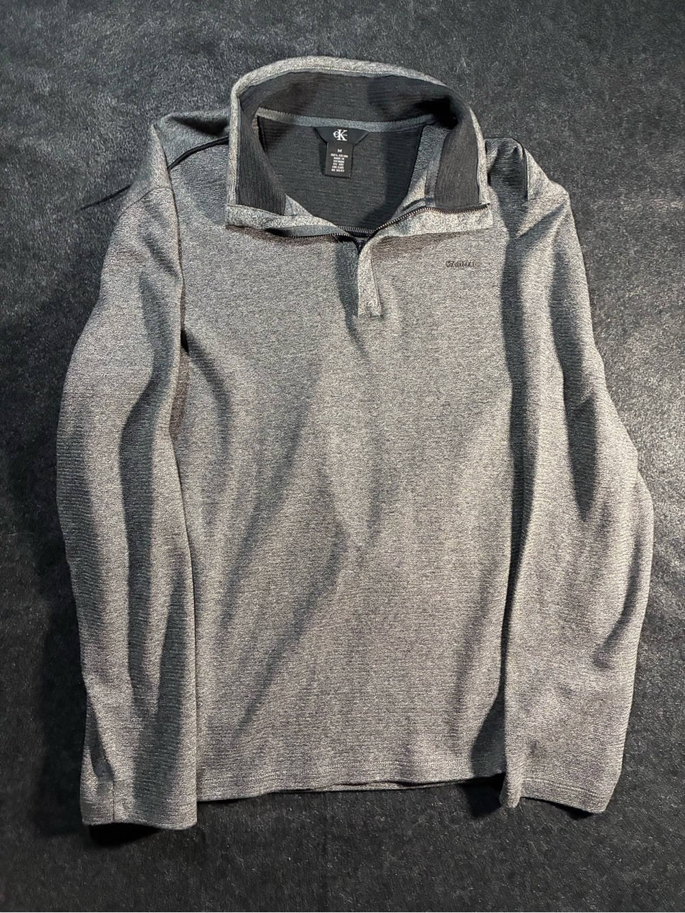Calvin Klein Men's Heather Gray Quarter-Zip Polo